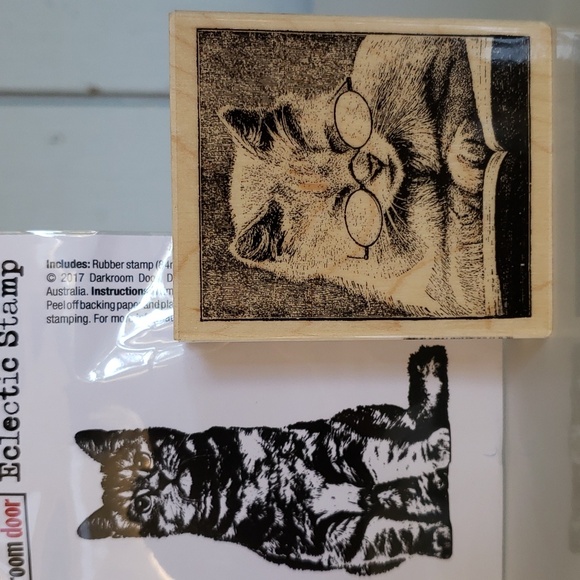 2 Cat Stamps Cat Reading Book Cat Book Cat Stamps for Crafts - Picture 12 of 12